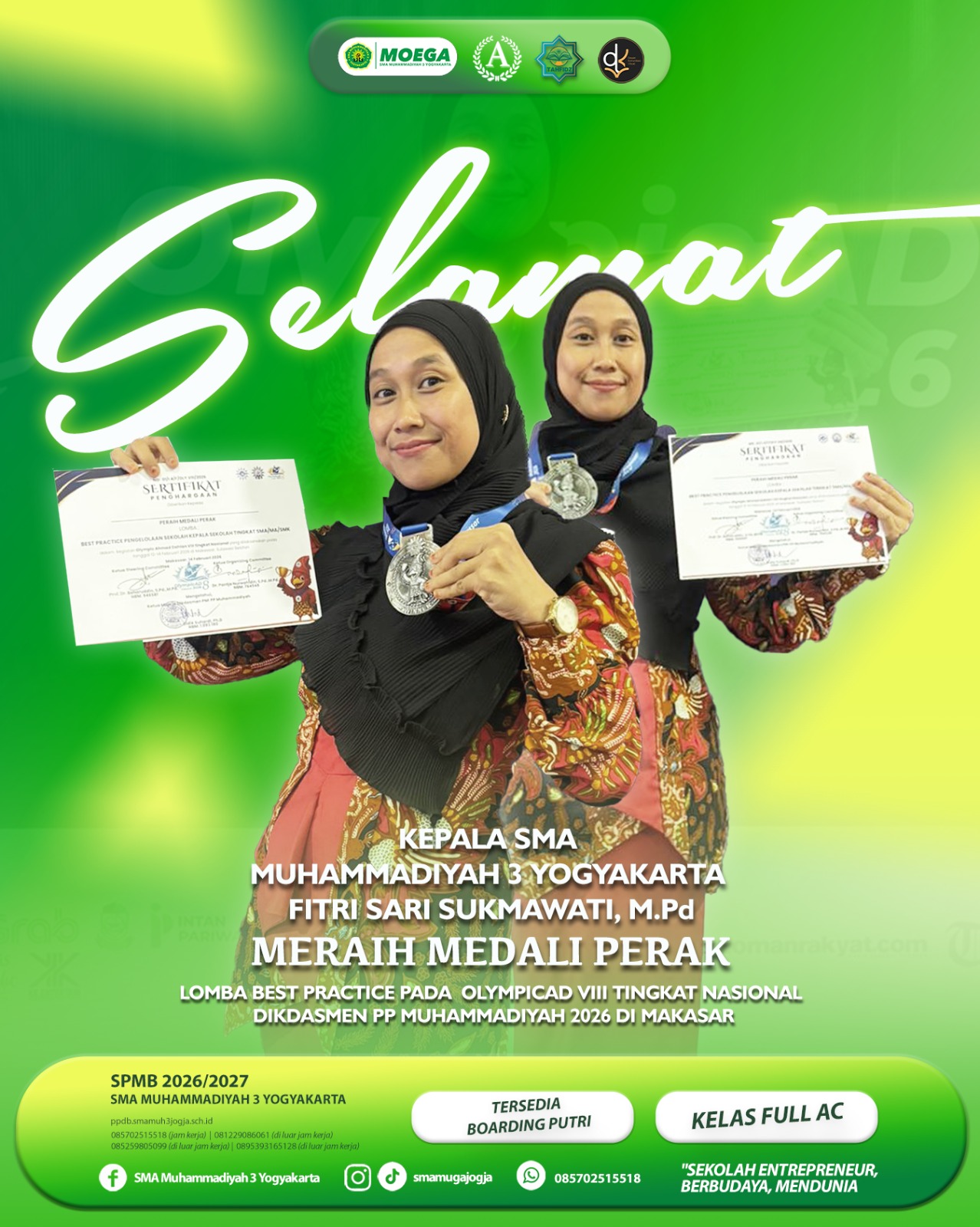 MEMBANGGAKAN KEPALA SEKOLAH MUGA BERHASIL BOYONG MEDALI PERAK OLYMPICAD