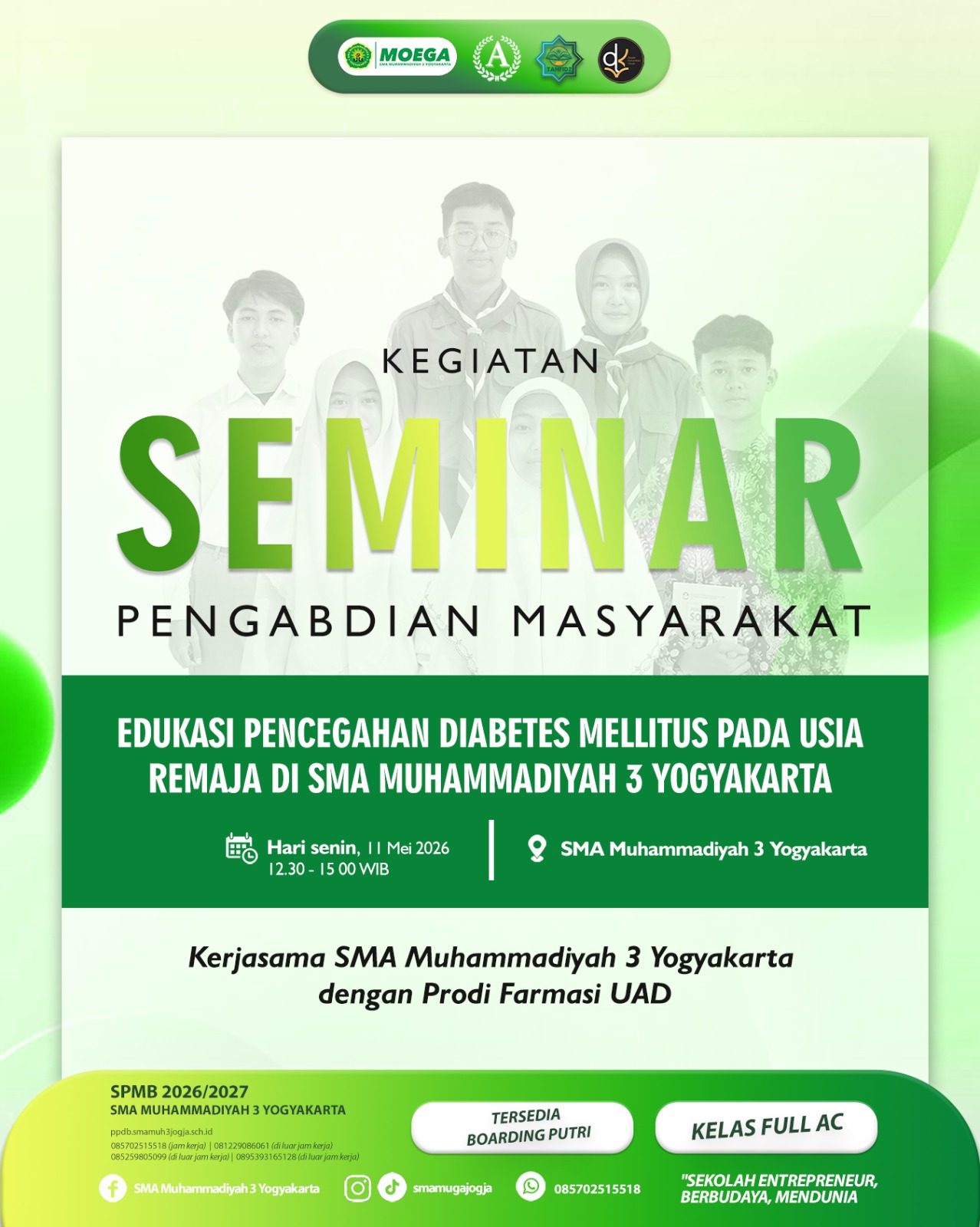 Seminar Edukasi Pencegahan Diabetes Mellitus pada Usia Remaja di SMA Muhammadiyah 3 Yogyakarta